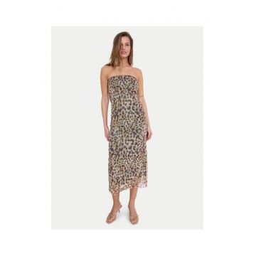 Rochie de vara cu animal print  27033993 - Poliester reciclat - Maro