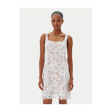 Rochie de vara -  fermoar - alb - poliester -