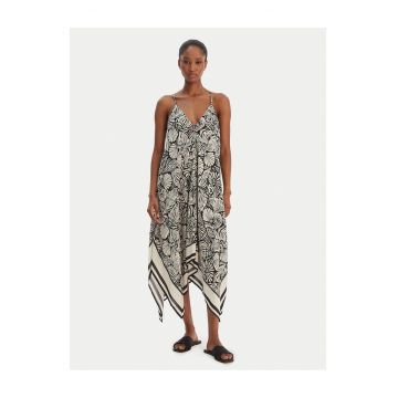 Rochie de vara -  viscoza - negru/alb