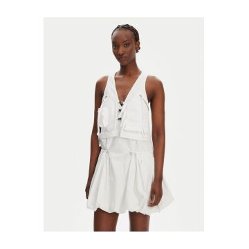 Rochie de zi -  bumbac - alb -