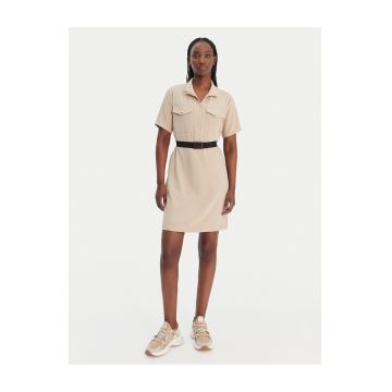 Rochie de zi  cu fermoar - Bej