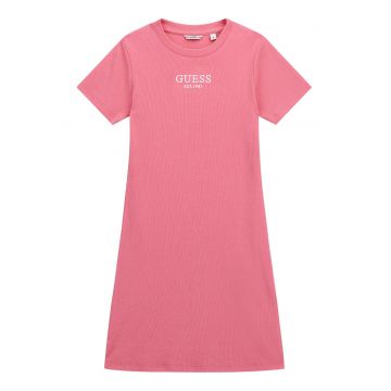 Rochie din amestec de bumbac cu logo - Roz deschis