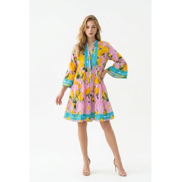 Rochie din bumbac cu imprimeu cu lamai Amalfi - Multicolor