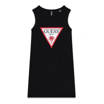 Rochie din bumbac cu imprimeu - Negru
