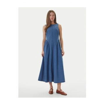 Rochie din denim  cu fermoar - Albastru