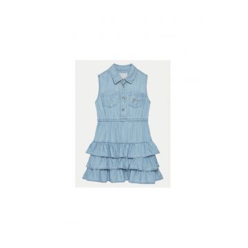 Rochie din denim cu volane