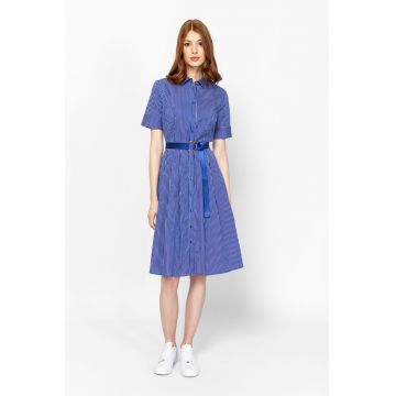 Rochie evazata cu model in dungi Voppy - Albastru