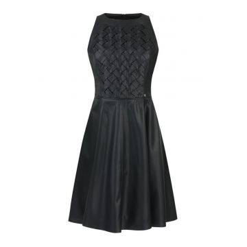 Rochie evazata din piele ecologica
