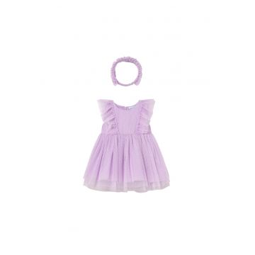 Rochie fete -  poliester - fermoar - Violet/Mov