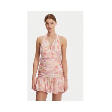 Rochie  FLORAL ROZ - 81% lyocell - 19% poliester - roz