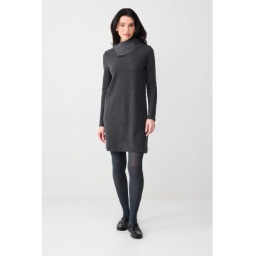 Rochie lejera cu maneci lungi - Gri inchis melange