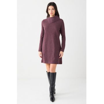 Rochie lejera cu maneci lungi - Violet melange