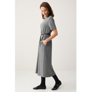 Rochie lejera cu maneci scurte - Gri melange