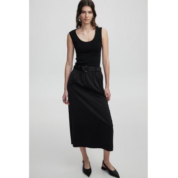 Rochie lunga cu buzunar cargo - Negru stins