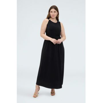 Rochie lunga cu detaliu metalic - Negru