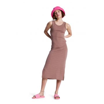 Rochie midi cambrata - Maro deschis