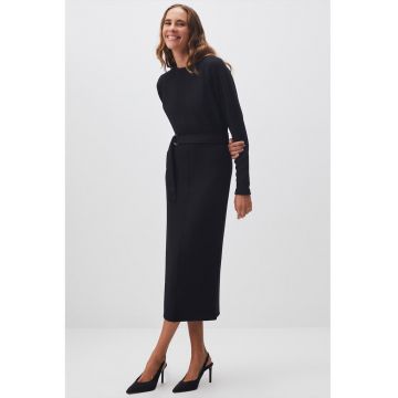 Rochie midi cu maneci liliac - Negru