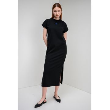 Rochie midi dreapta Nalle - Negru/Albastru royal