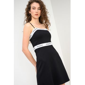 Rochie mini evazata - Alb/Negru