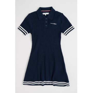 Rochie polo cu striatii - Albastru ultramarin