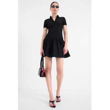 Rochie polo evazata - Negru carbon