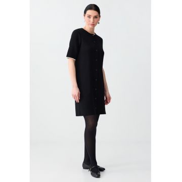Rochie scurta cu croiala dreapta - Negru