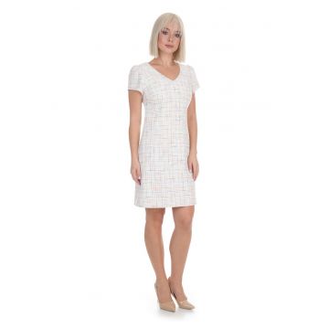 Rochie scurta din tweed cu paiete si insertii metalizate