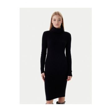 Rochie tricotata  50% viscoza - 27% nailon - Negru