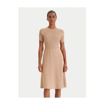 Rochie tricotata -  bej - 63% viscoza