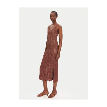 Rochie tricotata de dama  maro - fabricata din material de calitate