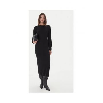 Rochie tricotata de dama -  neagra - 35% poliamida - 30% viscoza - 30% lana - 5% casmir -