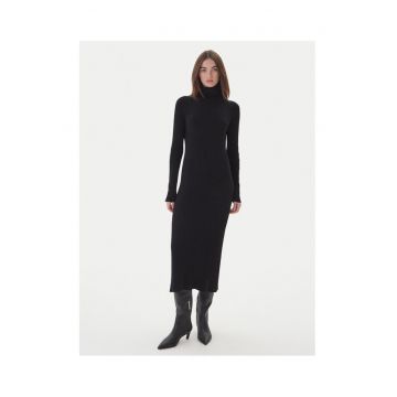 Rochie tricotata de dama -  neagra - 62% viscoza - 30% poliester - 8% lana -