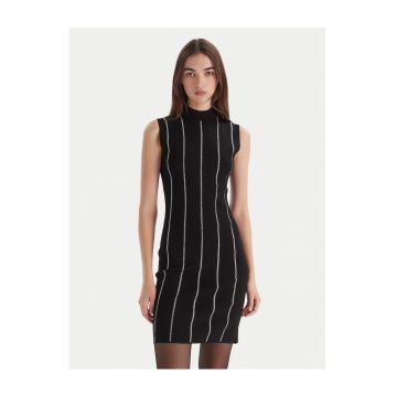Rochie tricotata de dama  neagra - fabricata din material de calitate