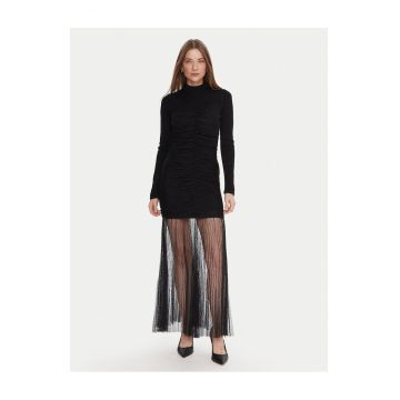 Rochie tricotata de dama -  negru - fabricata din material de calitate