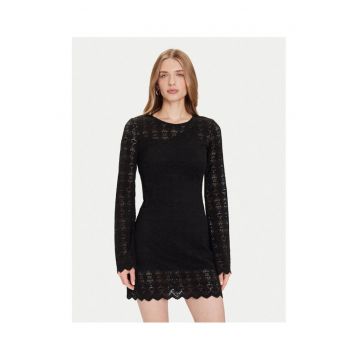 Rochie tricotata - de dama -  negru - fabricata din material de calitate