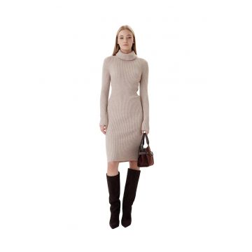 Rochie tricotata Femei -  50% viscoza - 27% 23% poliester - Bej