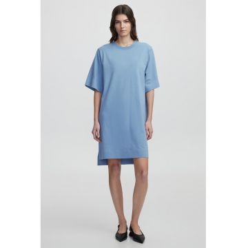 Rochie-tricou lejera si asimetrica - Albastru pastel