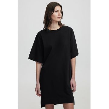 Rochie-tricou lejera si asimetrica - Negru