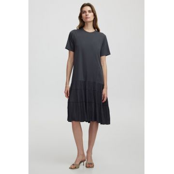 Rochie-tricou stratificata - Gri inchis