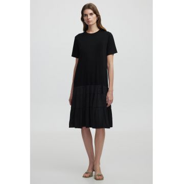 Rochie-tricou stratificata - Negru stins