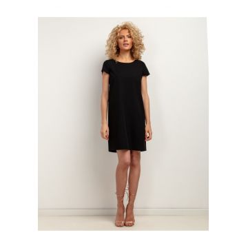 Rochie uni cu pliu inversat T441