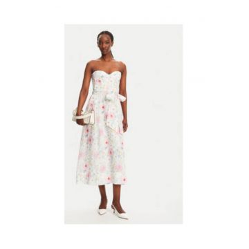 Rochie  VARA florala - alb - 100% bumbac
