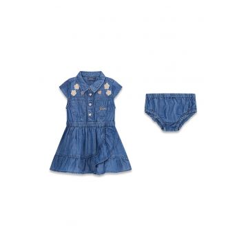 Set de rochie si chiloti din lyocell - Albastru inchis