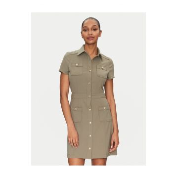 Rochie camasa dama  kaki - fabrica de calitate -
