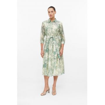Rochie-camasa din amestec de lyocell cu model si maneci semitransparente