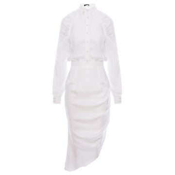Rochie camasa din matase cu maneci raglan