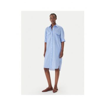 Rochie camasa  dungi - albastru - 69% bumbac - 26% nailon - 5% elastan