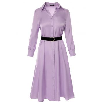Rochie-camasa midi - cu curea din piele artificiala