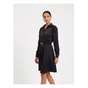 Rochie camasa midi cu maneci reglan si curea