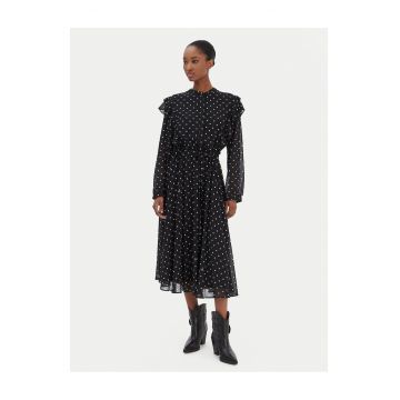 Rochie casual  cu buline - Negru